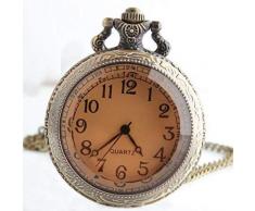 Huaib Taschenuhr Große Taschen-Uhr Steampunk Bronze Glas Teetisch Strickjacke-Kette Halskette der Frau zum Mann Shi Yinghuai Uhr
