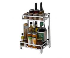 Küchenablage Spice Rack, Kitchen Shelf Packet Organizer Küchenutensilien und Schneidebretthalter for Kräuterregale, for Dose, 2 Ebenen, freistehend (Size : C)
