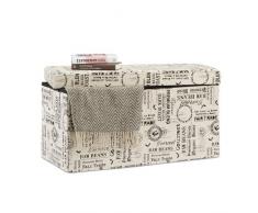 Relaxdays faltbare Sitzbank, Aufbewahrungstruhe mit Kaffee Motiv, gepolsterte Sitztruhe HBT: 38x76x38 cm, weiß-schwarz
