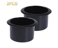TRUUA 2PC Schwarz Lehnstuhl-Handles Becherhalter Ersatz-Auto-LKW Poker-Tisch-Einsatz für Sofa Boot Rv Couch