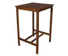 lifestyle4living Stehtisch, Bartisch, Bistrotisch, Biertisch, quadratisch, Akazienholz, Gartentsich, geölt