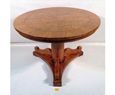 Antiker kleiner Empire Biedermeier Tisch Süddeutsch um 1820. Beistelltisch Teetisch Kirschbaum Maserbirke furniert. Mit Vollsäule und dreipassiger Sockelplatte, Wohnzimmer Schlafzimmer Flur Esszimmer
