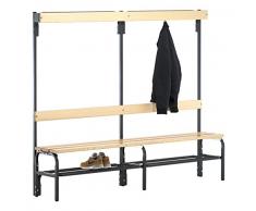 Sypro Wolf® Umkleidebank für Trockenräume mit Rückenlehne 1,50 m, Mit Schuhrost