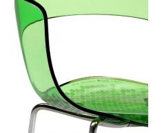 Scab Design Designer Stuhl mit Chrombeinen Miss B Antishock 4 Legs grün transparent