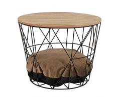 dibea CT00336 Katzentisch, Beistelltisch, Couchtisch, Korbtisch mit Katzenöffnung, gerade