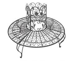 Baumbank 138x138x100cm Metall rund Antik Optik