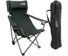 Faltstuhl Klappstuhl mit Getränkehaltern Polster und Armlehnen