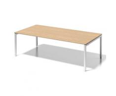 Bisley Cito Chefarbeitsplatz/Konferenztisch, 650-850 mm Höheneinstellbares U H 19 x B 2400 x T 1200 mm, Dekor Ahorn, Gestell Verkehrsweiß, Metall, Mp396 Dekor Ahorn, Gestell Verkehrsweiß, 120 x 240 x 85 cm