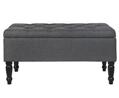 B.U.S. Wohnstyle Truhenbank Polsterbank Sitzbank dunkel grau WS441