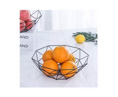 KEHUITONG Obstteller, Abtropfkorb, Schmiedeeisen-Obstkorb, Schwarz, Geeignet for Wohnzimmer/Teetisch/Küche/Bankett (Color : Black)