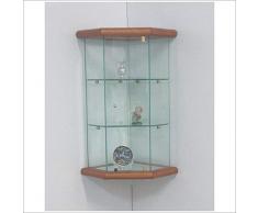VM ART DESIGN GLASS Glashängevitrine zur Wand Winkel VM502T-TR (Holz Kirschholz)