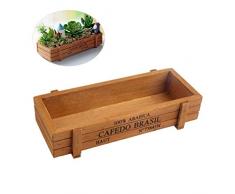 Macabolo Garten Blumentopf, Holzkisten Tisch Blumentopf Rechteck Sukkulenten Pflanzer Box Kleinigkeiten Aufbewahrungsbox