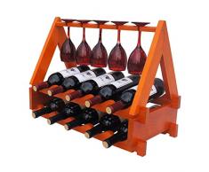 Küchenweinregal und Glashalter umgedreht Weinbecherhalter Desktop-Tisch Massivholz-Weinständer (Farbe: B)