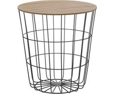Meinposten. Beistelltisch Tisch Stauraum Korb Couchtisch Metall Nachttisch schwarz B-Ware