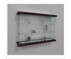 VM ART DESIGN GLASS Glashängevitrine VMBR3HT-TR (Dark Wood)