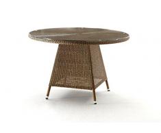 Destiny Tisch Sevilla Gartentisch 120 cm Rund Polyrattan Loom Optik Esstisch Geflechttisch