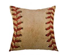 AHENANY Home Decorative Retro Throw Pillow Covers,Baseball Worn Ball Pillow Case Square Cushion Cover for Sofa Bed Chair Couch Car Decoration 18 x 18 Inch Brown