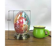 FENGZE Ei Türkischen Mosaik Lampen Für Indoor Home Tisch Dekor Handgefertigt Mosaik Glas Lampenschirm Beistelltisch Lampe Retro Kids Nachttisch Lamp EU-Stecker