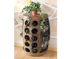 DanDiBo Weinregal Weinfass 1547 Beistelltisch Schrank Fass aus Holz 65cm Weinbar Bar Wandtisch Flaschenregal