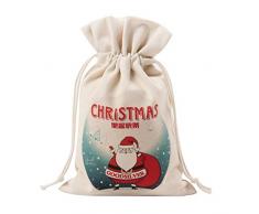 Mazhar Einzigartiges Design Große Weihnachtsgeschenktüte Home Party Dekoration Vintage Kordelzug Leinwand Esstisch Geschenktüte Zubehör - Mehrfarbig gemischt