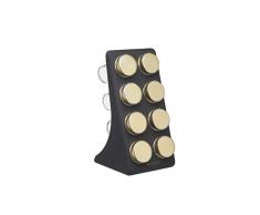 masterclass Kräuter-und Gewürzregal-Set mit 8 Gläsern Finish, Schwarz/Messing-Effekt, 9 Piece