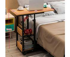 Laptoptisch höhenverstellbar Notebooktisch Mobile Laptopständer Computertisch Rolltisch Betttisch Sofatisch Pflegetisch Nachttisch für Bett und Sofa, höhenverstellbar 70-84cm