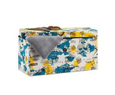 Relaxdays faltbare Sitzbank, Aufbewahrungstruhe mit Beauty Motiv, gepolsterte Sitztruhe HxBxT: 38 x 76 x 38 cm, bunt