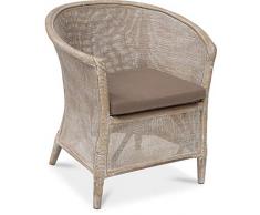 Tingo Living Batavia Esszimmerstuhl Wiener Geflecht Flechtsessel Rattansessel mit Armlehnen und Sitzkissen