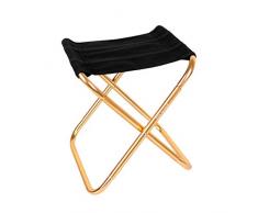 DEtrade Mehrzweck Klapp Trittleiter Home Train Außenlager Faltbar Aluminiumlegierung Klappstuhl Im Freien Wilde Bank Barbecue Lehrstuhl Bergsteigen Angeln Hocker (Gold)