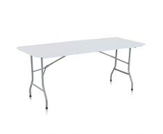 Strattore Campingtisch Bierzelttisch Gartentisch Buffettisch Esstisch Partytisch klappbar mit Tragegriff aus Kunststoff - 180 x 70 x 74 cm in Weiß