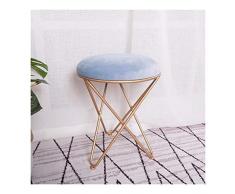 MJIA Beauty Hocker Restaurant Hocker Schuhe Hocker Frisierstuhl Startseite Kreative Europäische Frisierkommode Hocker (Color : Blue, Size : Gold)