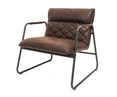 Retro Lounge Sessel Mustang Lounger antik braun Esszimmersessel Stuhl Besucherstuhl