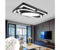 Deckenlampe LED Deckenleuchte 78W Wohnzimmer Lampe Modern Deckenleuchten Kueche Badezimmer Flur Schlafzimmer (Schwarz, 78W-Dimmbar)