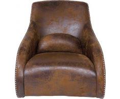 Kare Design Sessel Swing Ritmo Braun, Schaukelsessel aus pflegeleichtem Polyester Stoff, Schaukelstuhl im Vintage Style, gemütlicher Loungesessel mit Kippfunktion, (H/B/T) 83x76x74 cm