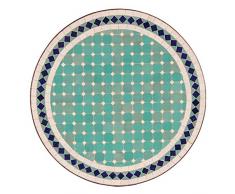 albena Marokko Galerie 15-143 Fero Marokkanischer Mosaiktisch Couchtisch 60cm (Fero: türkis/Weiss/blau)