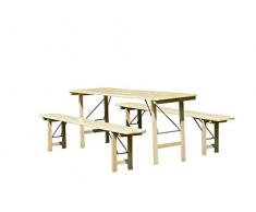 Lönne Holzklappbank Rustikal 220x27 cm mit Schnäpper