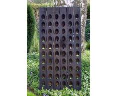 Altes 60er Champagner-Rüttelbrett, fast schwarze Patina, Weinregal