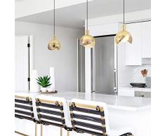 DREI Köpfe Pendelleuchte Esstischleuchte Retro Glas Lampenschirm Design, Anhänger Lüster Hängeleuchte Innen Dekorativ Decke Lampe Beleuchtung [Energieklasse A ] 1pcs