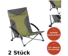 CamperWave Strandstuhl im 2er-Set | bequemer + extra Stabiler Strandstuhl | Extra breite Standfüße | Robustes 600D Rip-Stop Gewebe | Packmaß nur 15 x 18 x 77cm | inkl. Tragetasche |