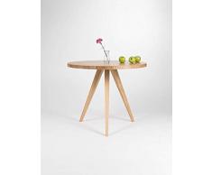 Runder Esstisch, Küchentisch aus massivem Eichenholz, Ø 90 cm