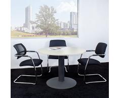 WeberBÜRO Optima runder Besprechungstisch Esstisch Küchentisch Tisch Ahorn Rund Ø 120 cm