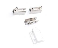 Flushzing Edelstahl-Glastür-Gelenk-Scharnier Set Glas Vitrine Cabinet Zwingen für 5-8mm Glastür
