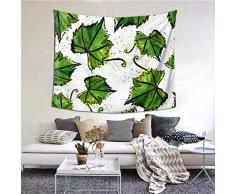 XiexHOME Mädchen Tapisserie Wandbehang Grüne Weinblätter Mosaik Tisch Tapisserie 60x51 Zoll (152x130cm) Wandbehang Kunst Home Decor Polyester Für Wohnzimmer Schlafzimmer Wohnheim