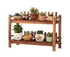 JFFFFWI Gestelle Pflanzgefäße Massivholz Doppelblumensalon Pflanzregale für den Gartenbau