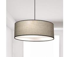 Pendelleuchte Hängeleuchte, SPARKSOR Stoff Pendellampe, Grau Esszimmer Hängelampe, Durchmesser 45cm, Esstischleuchte für Wohnzimmer Schlafzimmer Küche, Warmweiss 3-flammig E27, Höhenverstellbar