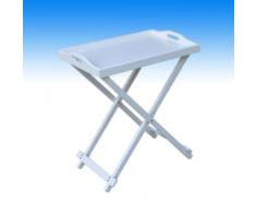 Serviertisch Beistelltisch Klapptisch Tabletttisch Tablett Tisch Holz weiß 60x36x55cm