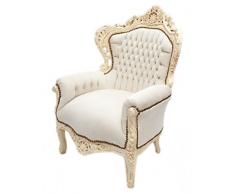 Casa Padrino Barock Sessel King Creme/Creme Samtstoff 85 x 85 x H. 120 cm