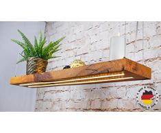 LED Hängelampe | Perfekt über dem Esstisch | Pendelleuchte holz | Edles Design | aus massiver Wild eiche | als Regal verwendbar | Dimmbar | (Wildeiche, 100 cm)