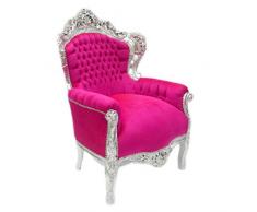 Casa Padrino Barock Sessel King Pink/Silber 85 x 85 x H. 120 cm - Antikstil Möbel