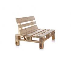 Palettenmöbel Sitzbank mit Rückenlehne in Palettenoptik aus sibirischer Lärche. Veganes Möbel. In Handarbeit in Deutschland hergestellt.